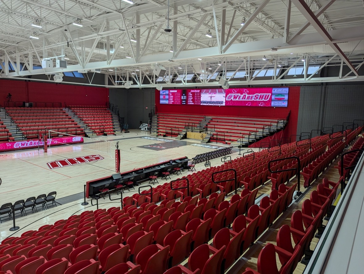 Basketball court with large scale digital signage