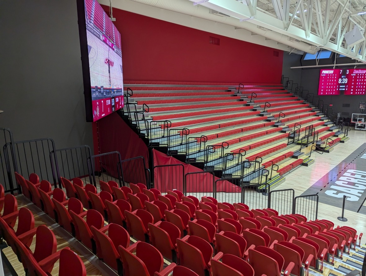Basketball court with large scale digital signage
