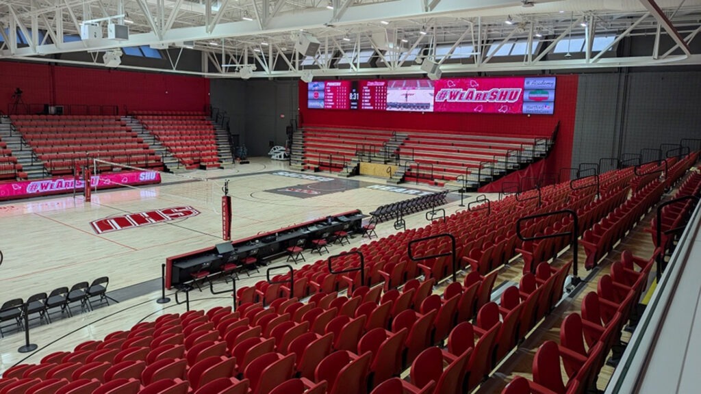 Basketball court with large scale digital signage