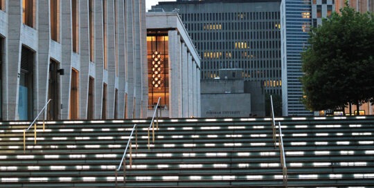 LED marquee on stair risers