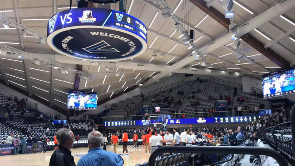 Basketball court in the Finneran Pavilion at Villanova University