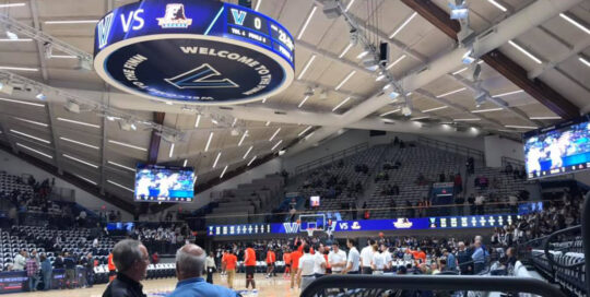 Basketball court in the Finneran Pavilion at Villanova University